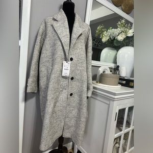 Zara women’s gray oversized coat NWT size XL